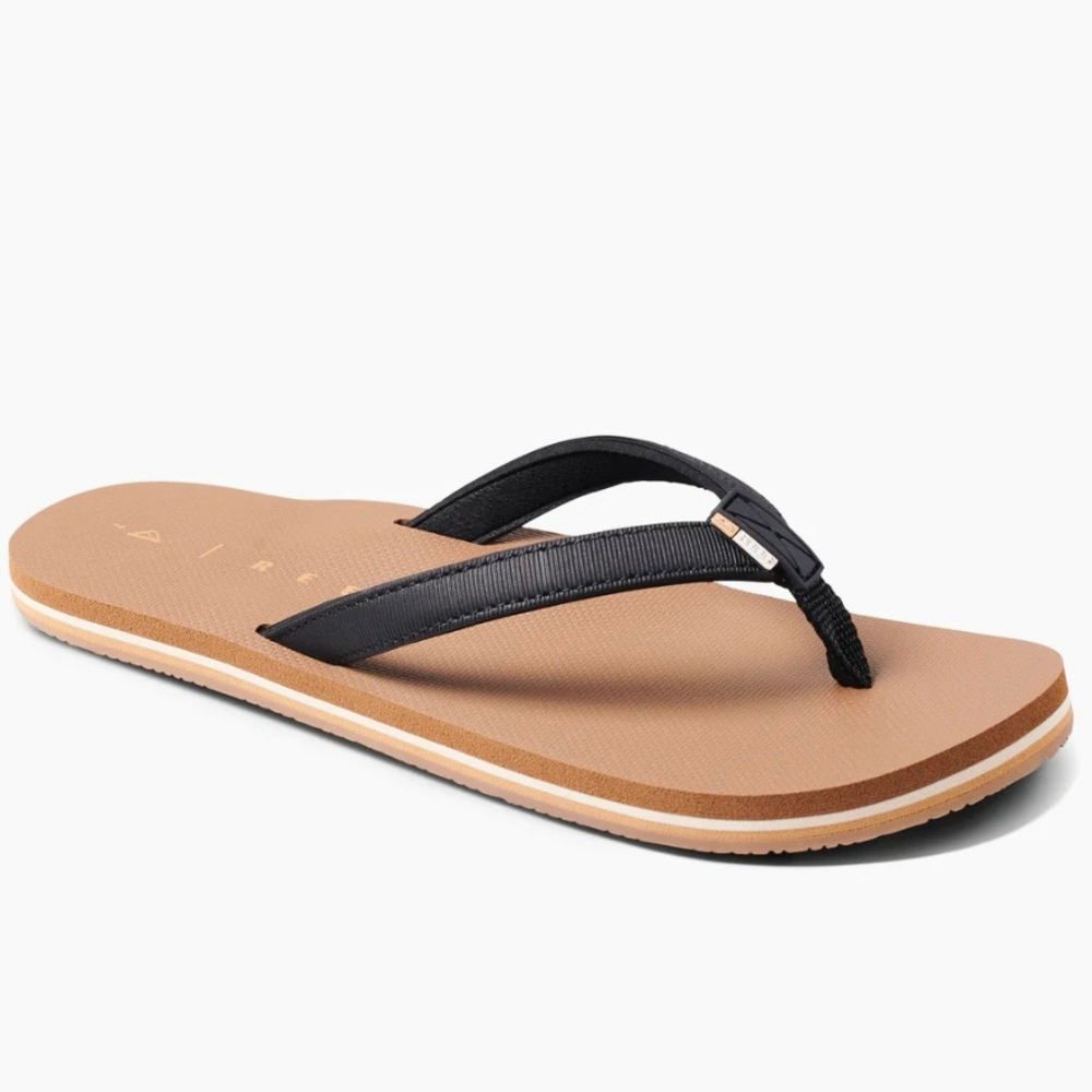 Reef Solana Flip Flops/Sandals - Black/Tan - Size 9